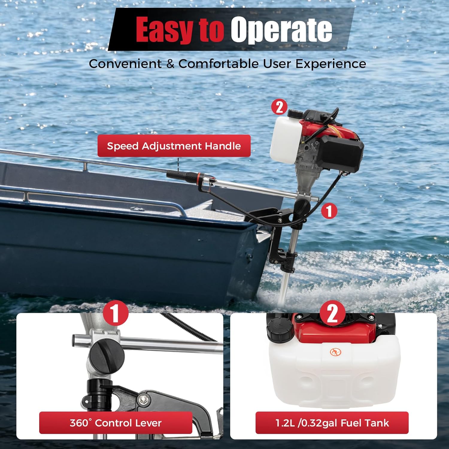 Fishing Boat Outboard Motor - 4HP Dıştan Takma Motor, 4 Zamanlı