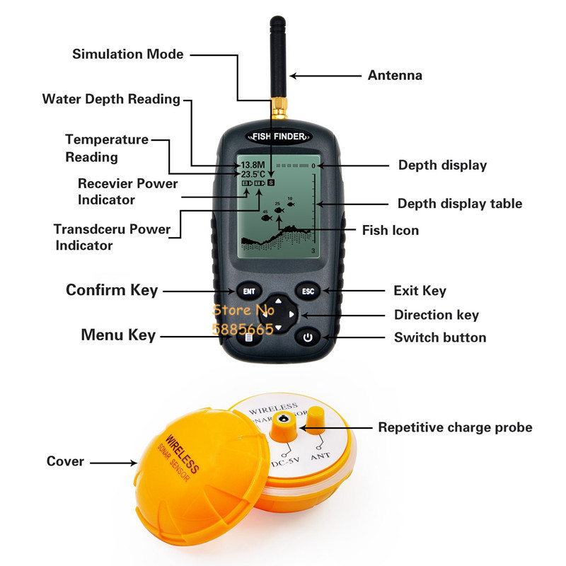 Akıllı Taşınabilir 50M Derinli - Fishing Boat Depth Finder incelemesi ve fiyatı