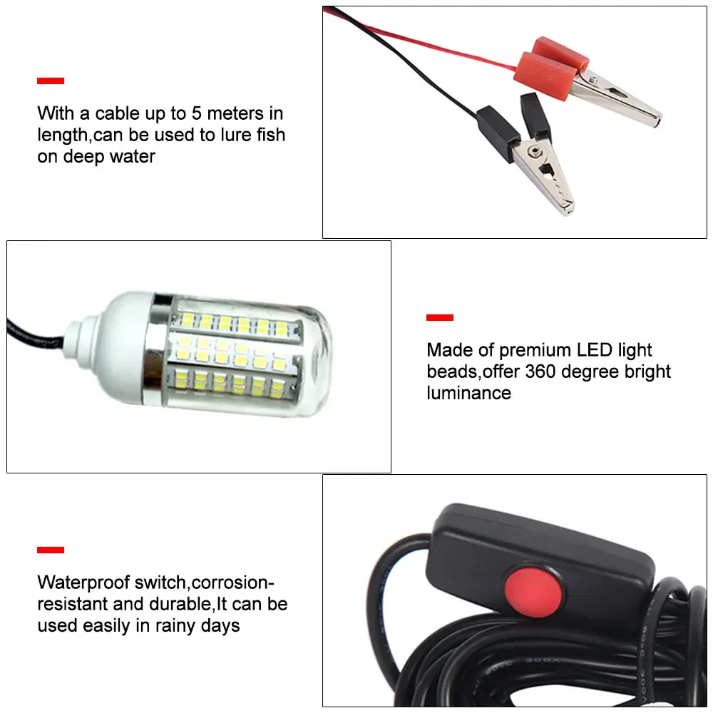 12V sualtı lambası 15W 108 LED - Fishing Boat Depth Finder incelemesi ve fiyatı